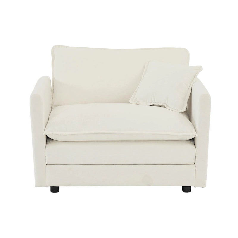 2 Seater Loveseat and Chair Set, 2 Piece Sofa & Chair Set, Loveseat and Accent Chair , 2-Piece Upholstered Chenille Sofa Living