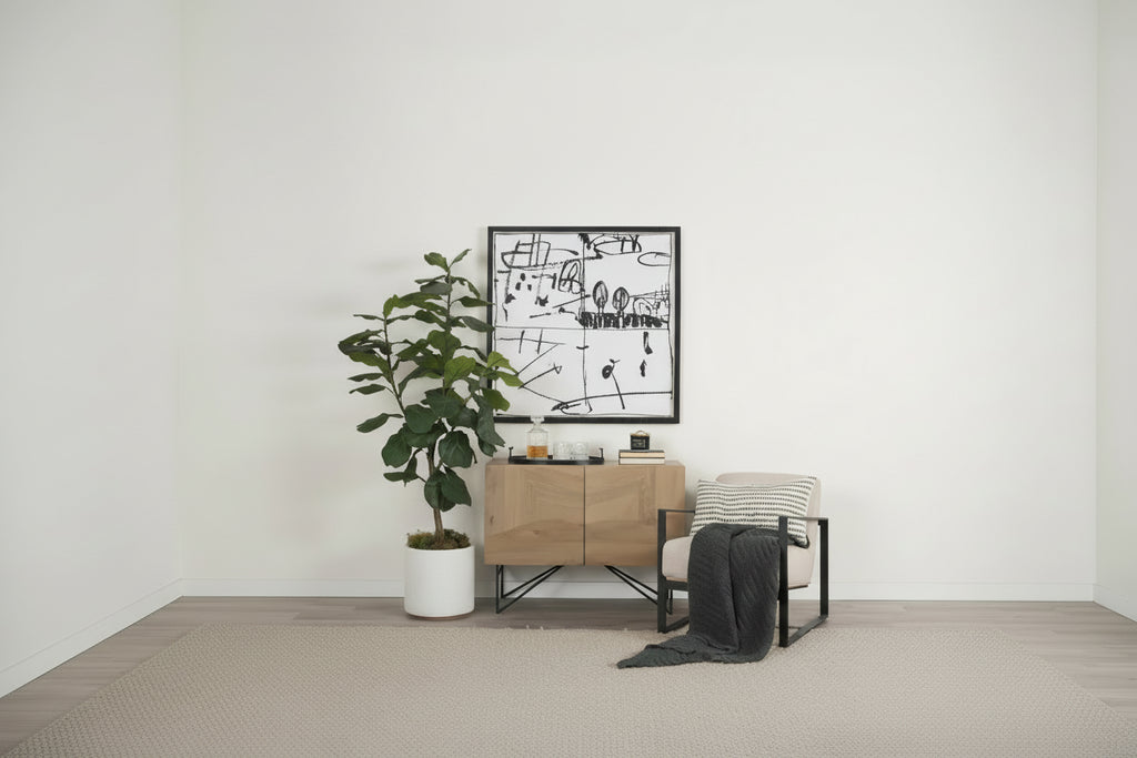 Darwin Light Brown Wooden 2 Door w/ 2 Shelves Accent Cabinet - 44.0L x 17.5W x 30.0H