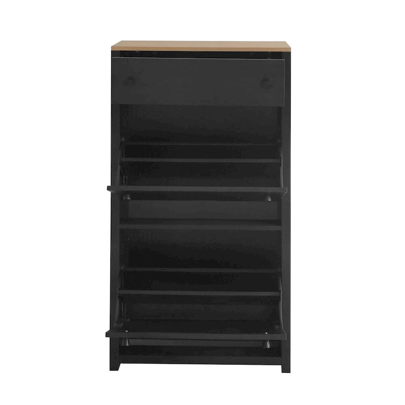 Merax Wood Grain Pattern Top Shoe Storage Solution with Adjustable Panel