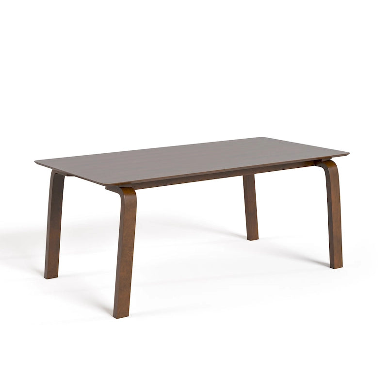 Beau I Mid-century Walnut 5-Piece Rectangle Dining Table Set