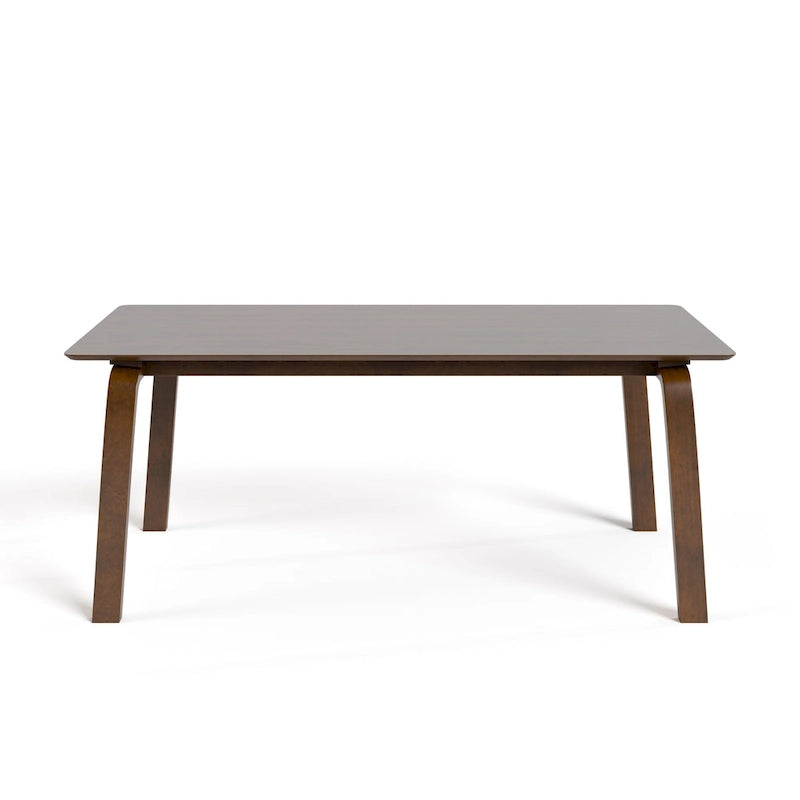 Beau I Mid-century Walnut 5-Piece Rectangle Dining Table Set