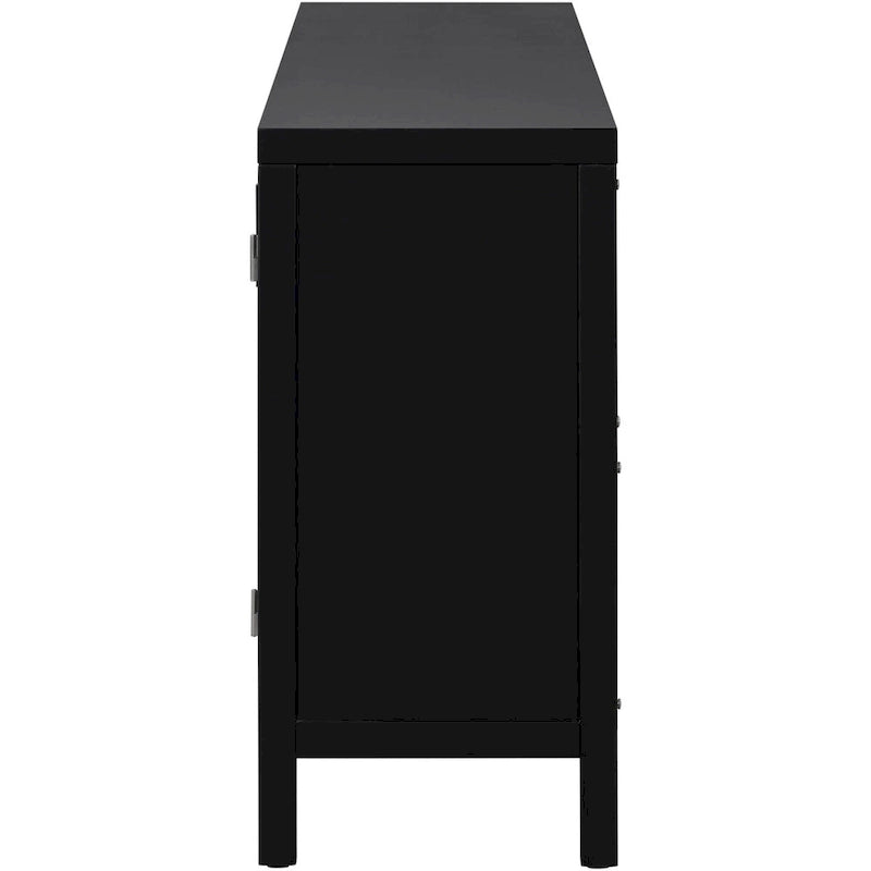 Sideboard with Artificial Rattan Door and Metal Handles - 47.2L x 11.8W x 31.5H