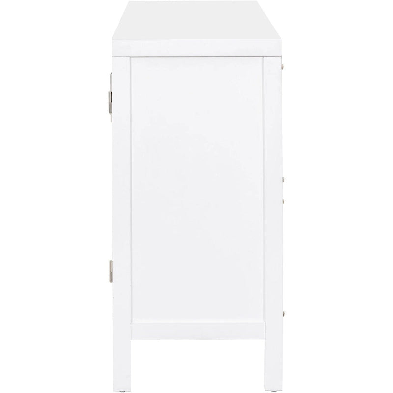 Sideboard with Artificial Rattan Door and Metal Handles - 47.2L x 11.8W x 31.5H
