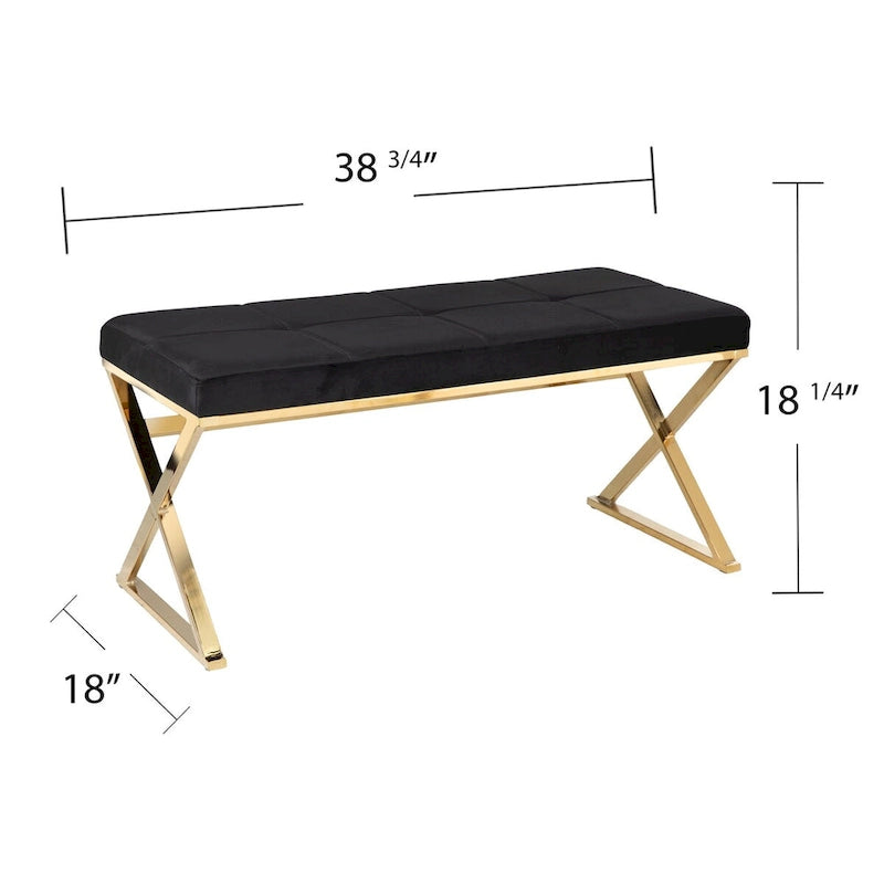 Tormayne Velvet Entryway Bench