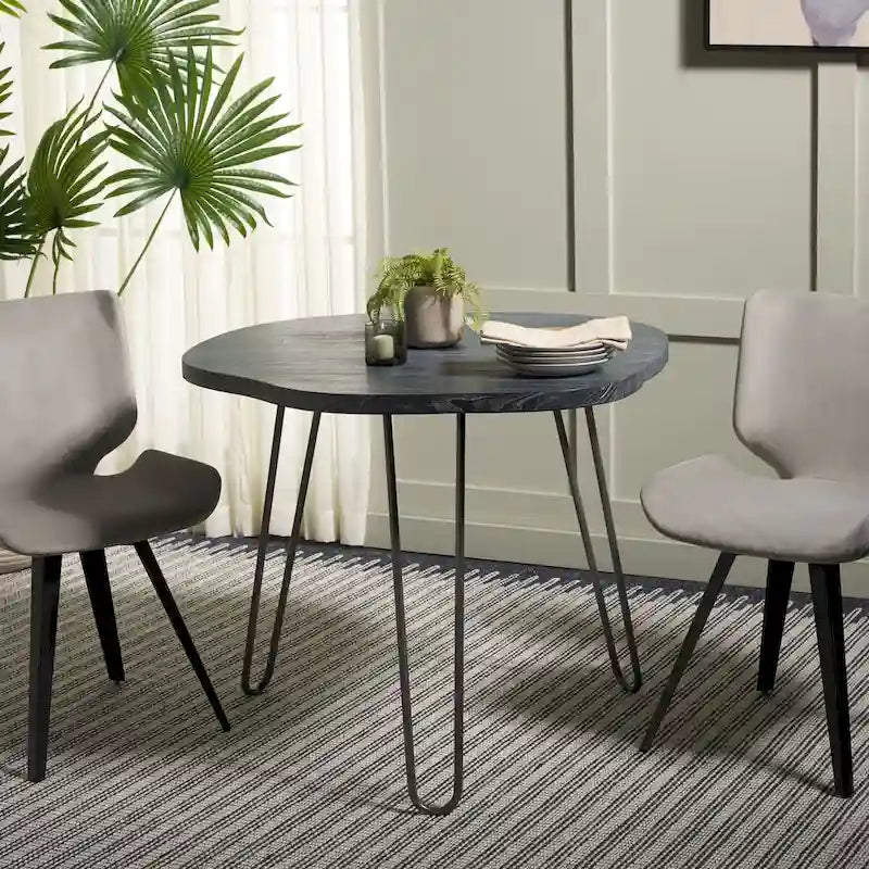 Lozka Wood Top Grey / White Wash Dining Table - 39.4 x 35.4 x 29.9 - 39Wx35Dx30H