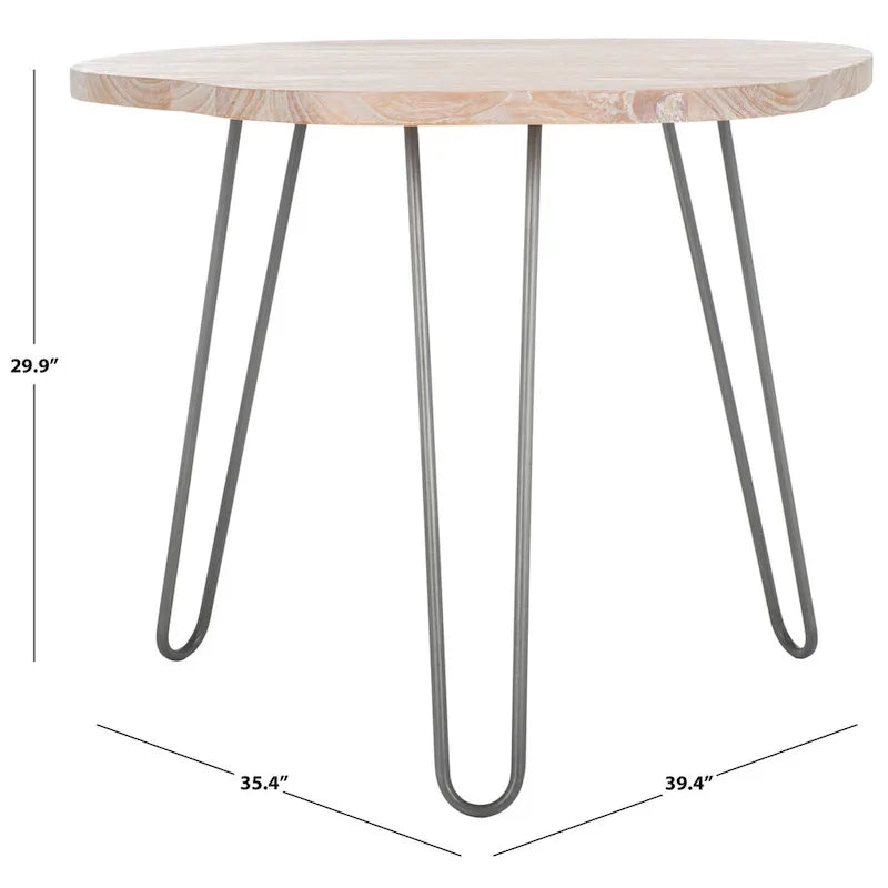 Lozka Wood Top Grey / White Wash Dining Table - 39.4 x 35.4 x 29.9 - 39Wx35Dx30H